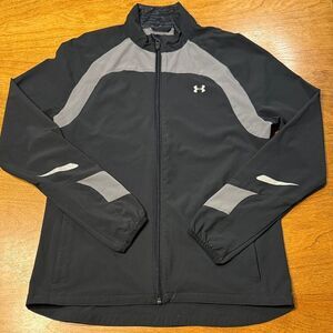 Under Armour Jacket Womens Small Black Gray All Season Gear Full Zip Lightweight